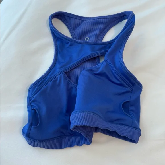 Cara Loren Active Ribbed Peekaboo Electric Blue Bra Small - Picture 5 of 6
